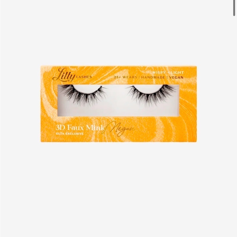 Lilly lashes 
Megan
3D FAUX MINK
Wispy & Light Volume + Long Length
25 w…